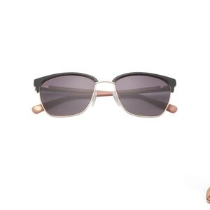 Ted Baker Full Rim Clubmaster Sunglasses w/ Leather Case - Black & Pink $189 NWT